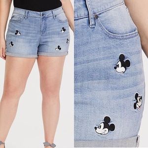 Embroidered Mickey Mouse Shorts similar to Zara